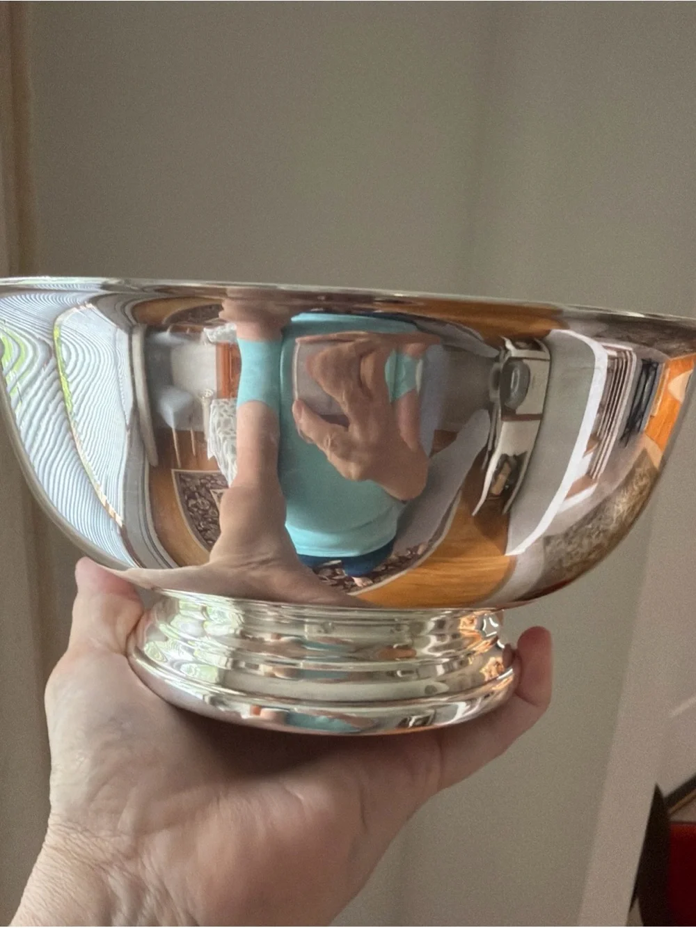 Gorham Polished Silver plated Serving Bowl vintage 8 “ diameter